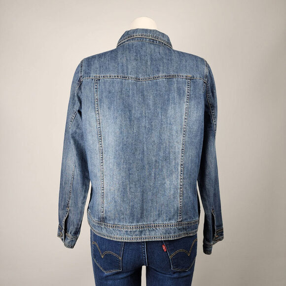 FDJ Blue Cotton Denim Jacket Size L - Picture 6 of 9